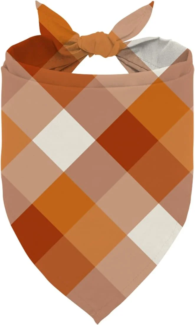 دستمال گردن سگ پاییزی طرح شطرنجی نارنجی، روسری حیوانات خانگی برای سگ های پسر و دختر، مناسب سگ های کوچک و متوسط، هدیه ای شیک برای سگ ها دستمال گردن سگ پاییزی طرح شطرنجی نارنجی، روسری حیوانات خانگی برای سگ های پسر و دختر، مناسب سگ های کوچک و متوسط، هدیه ای شیک برای سگ ها