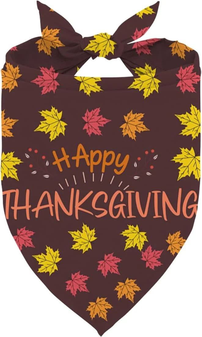 دستمال گردن مثلثی سگ و گربه با طرح برگ های پاییزی، مناسب برای سگ های کوچک و متوسط دستمال گردن مثلثی سگ و گربه با طرح برگ های پاییزی، مناسب برای سگ های کوچک و متوسط