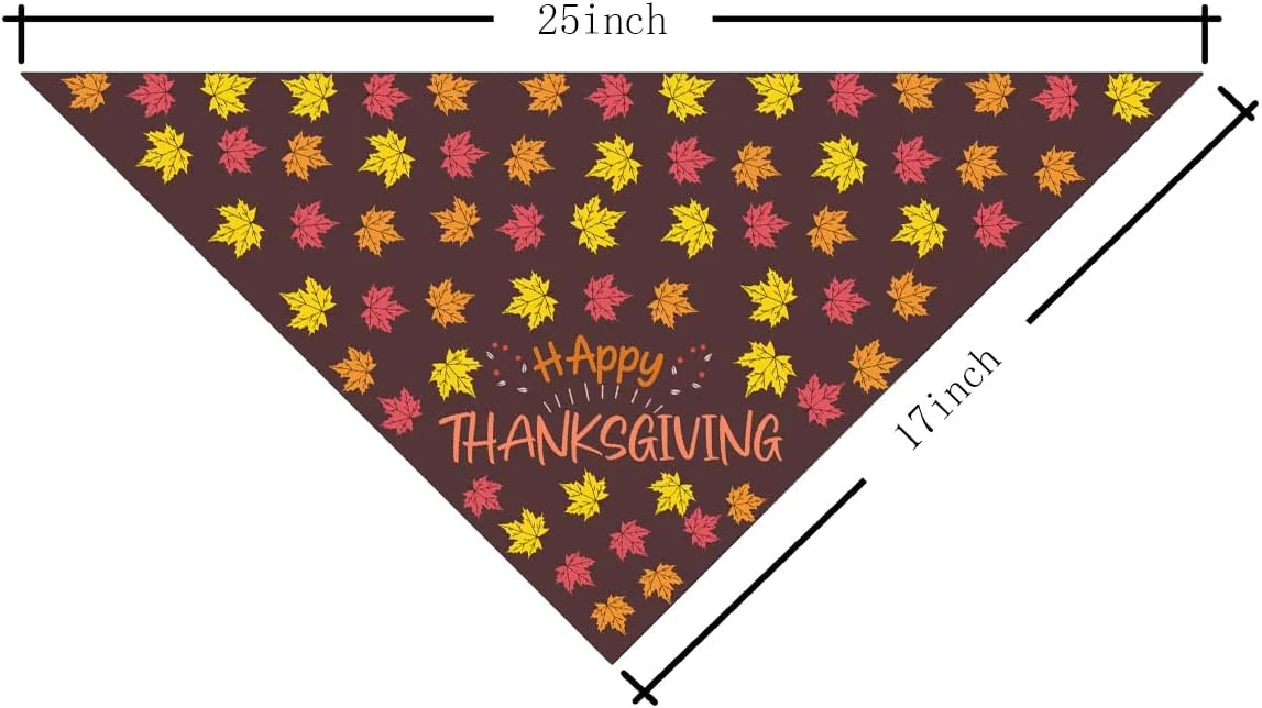 دستمال گردن مثلثی سگ و گربه با طرح برگ های پاییزی، مناسب برای سگ های کوچک و متوسط