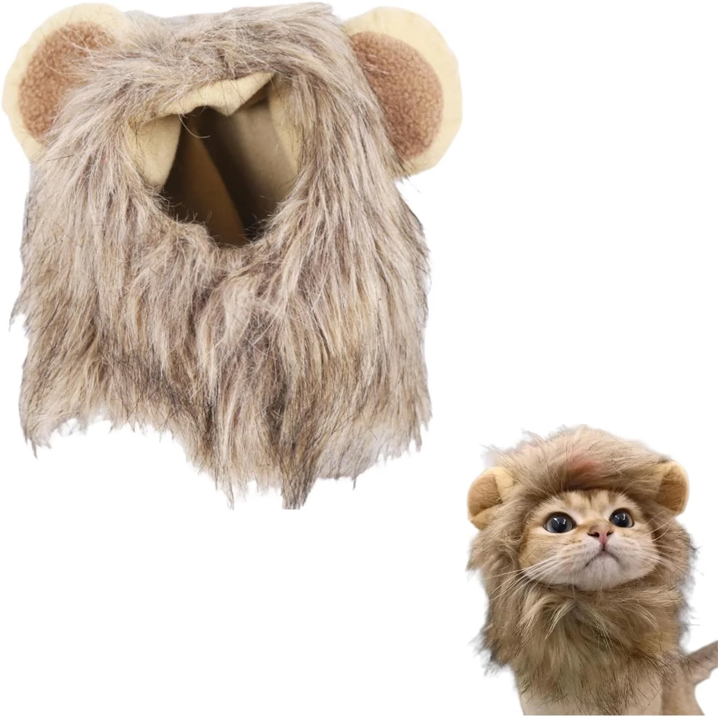 کلاه سگ THXFUNAREA، یک عدد، کلاه بافتنی کوچک سگ، کلاه طرح شیر برای سگ ها، کلاه نرم و راحت برای گربه ها، مناسب حیوانات خانگی کوچک، تزئین مهمانی حیوانات خانگی (قهوه ای)