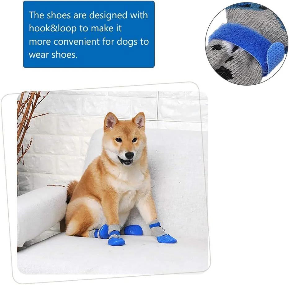 جوراب سگ بافتنی ضد لغزش Tnfeeon، محافظ پای سگ و گربه، کفش حیوانات خانگی با تقویت لاستیکی برای استفاده در داخل و خارج از منزل (سایز بزرگ)