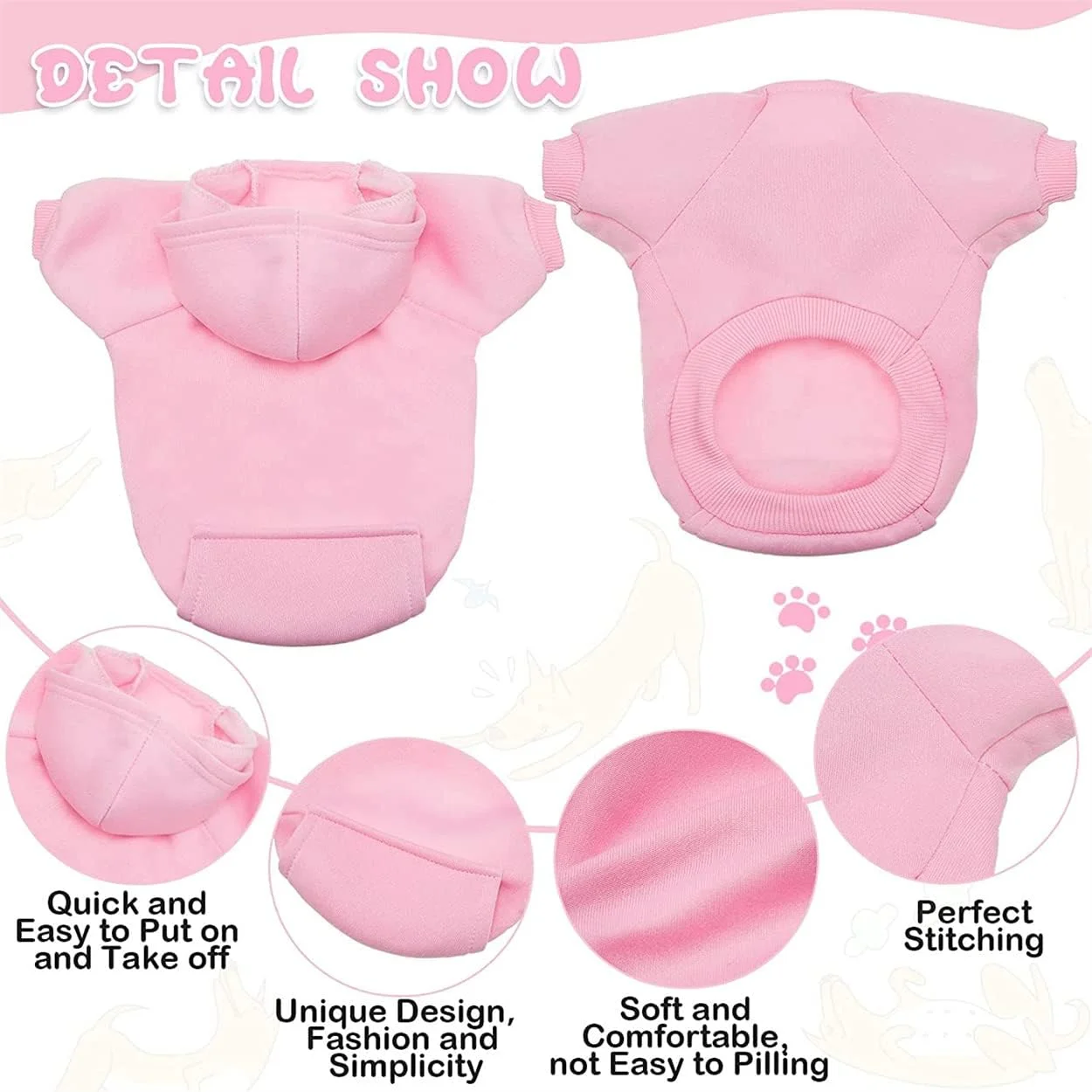 تامویس 4 عدد هودی سگ، لباس سگ با کلاه، لباس زمستانی گرم برای سگ های کوچک چیواوا (کوچک) تامویس 4 عدد هودی سگ، لباس سگ با کلاه، لباس زمستانی گرم برای سگ های کوچک چیواوا (کوچک)
