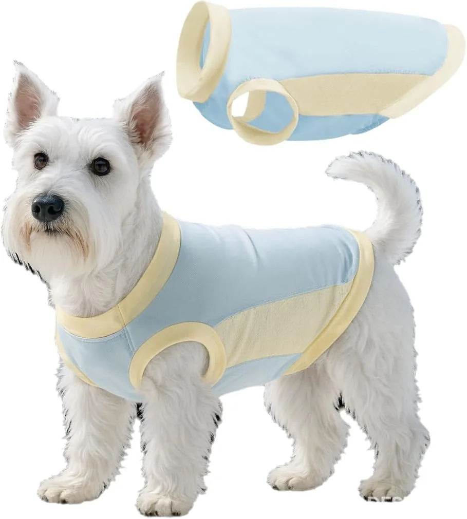 جلیقه خنک کننده سگ TOPSOSO با محافظت در برابر اشعه ماوراء بنفش UPF 52+، فناوری ابریشم یخی، تنفس پذیر، خشک شونده سریع، خنک کننده تابستانی برای سگ های کوچک/متوسط/بزرگ، مناسب برای فعالیت های داخلی و خارجی (آبی L)