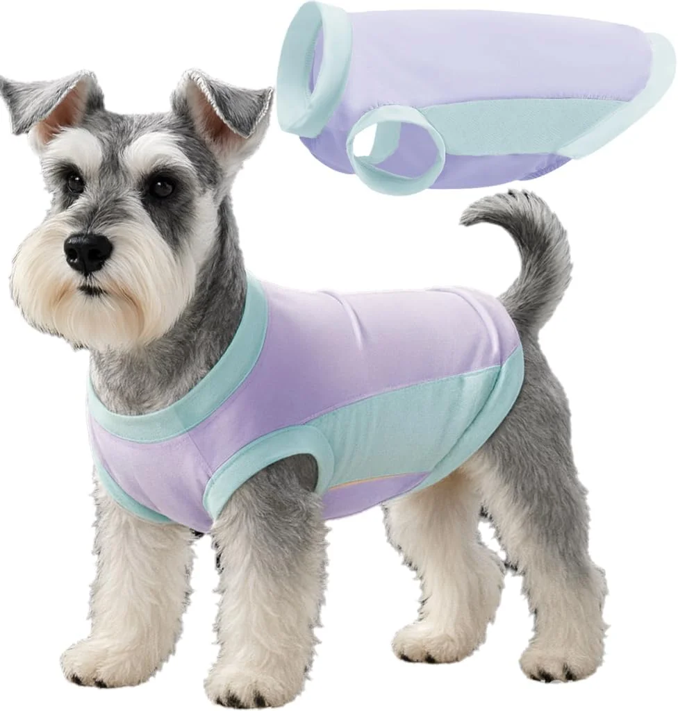 جلیقه خنک کننده سگ با محافظت در برابر اشعه ماوراء بنفش UPF 52+، فناوری ابریشم یخی، تنفس پذیر، خشک شونده سریع، خنک کننده تابستانی برای سگ های کوچک/متوسط/بزرگ، مناسب برای فعالیت های داخلی و خارجی (بنفش)
