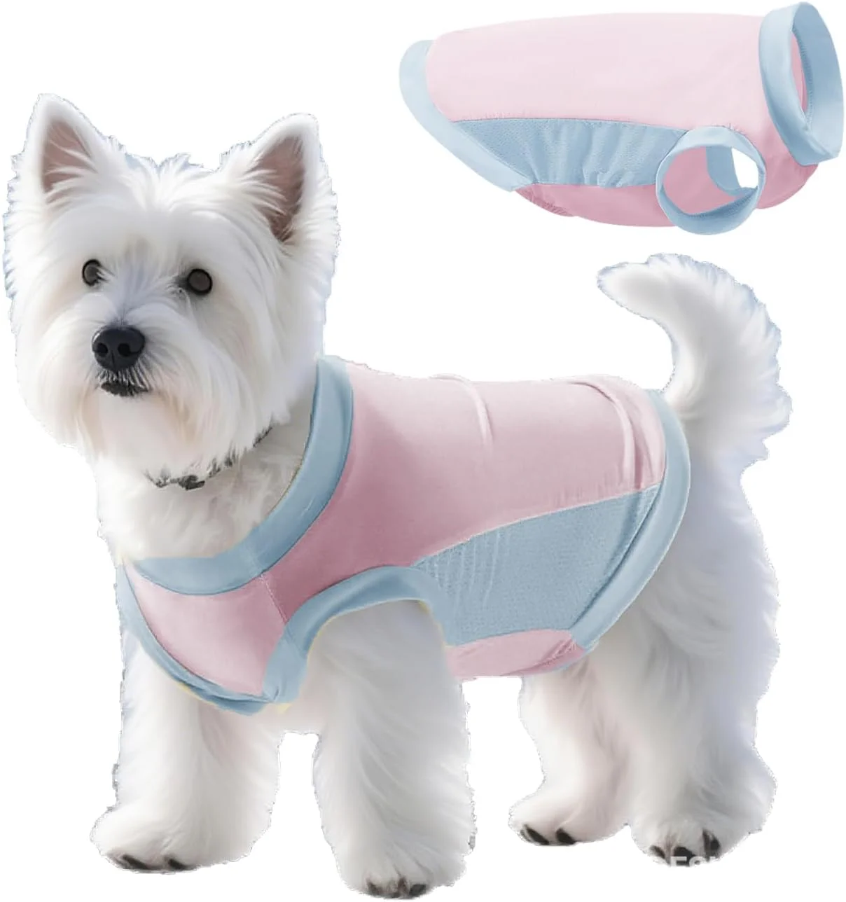 جلیقه خنک کننده سگ TOPSOSO با محافظت در برابر اشعه ماوراء بنفش UPF 50+، فناوری خنک کننده ابریشم یخی، پارچه تنفسی با قابلیت خشک شدن سریع، جلیقه خنک کننده سبک وزن محافظت در برابر آفتاب تابستانی برای تمرینات فعال (صورتی)