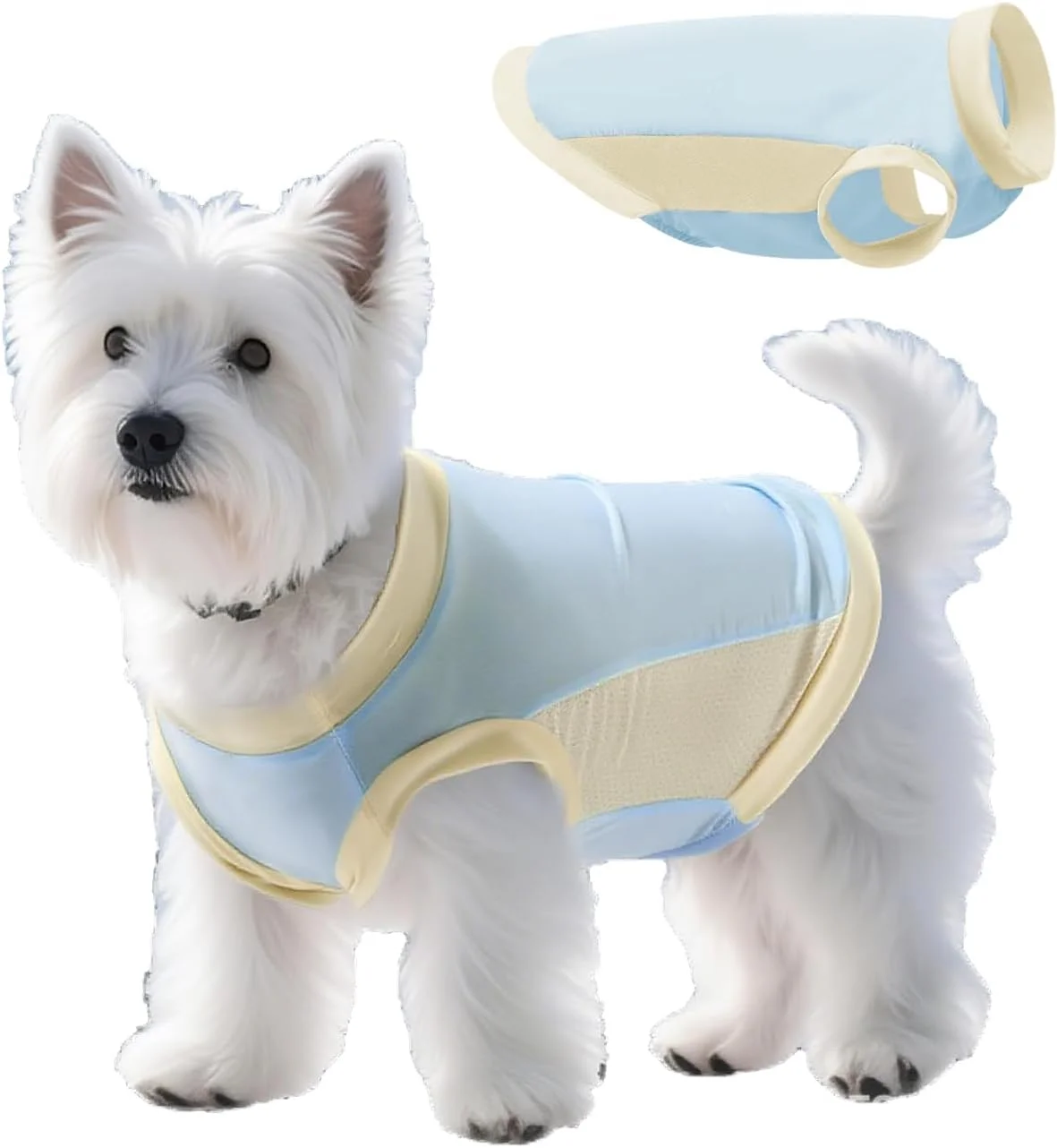 جلیقه خنک کننده سگ با محافظت در برابر اشعه ماوراء بنفش 50+، فناوری تبرید ابریشم یخی، پارچه تنفسی با قابلیت خشک شدن سریع، جلیقه خنک کننده سبک وزن محافظت در برابر آفتاب تابستان برای سگ های فعال