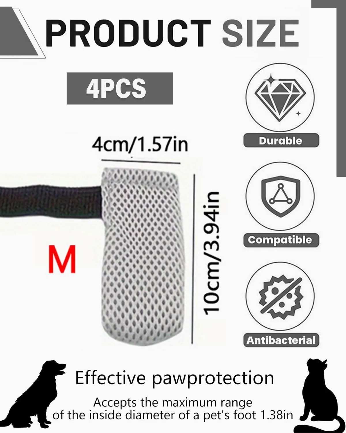 محافظ پنجه گربه TPZORJX، 4 عدد روکش توری قابل تنظیم برای پنجه حیوانات خانگی، کفش تنفسی گربه برای حمام کردن حیوانات خانگی، کوتاه کردن ناخن، تزریق