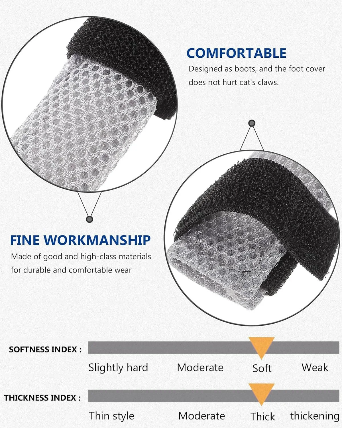 محافظ پنجه گربه TPZORJX، 4 عدد روکش توری قابل تنظیم برای پنجه حیوانات خانگی، کفش تنفسی گربه برای حمام کردن حیوانات خانگی، کوتاه کردن ناخن، تزریق