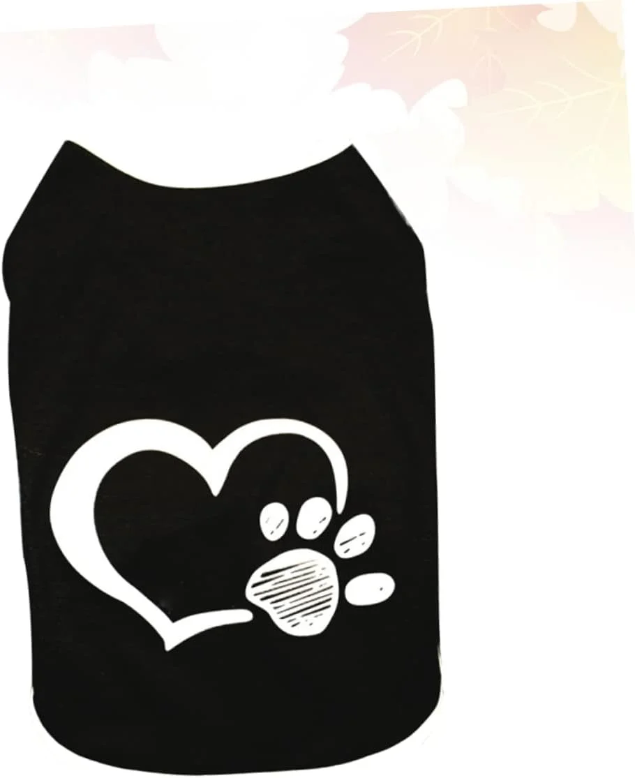 Toyvian جلیقه سگ لباس حیوان خانگی راحت طرح قلب برای بهار و تابستان لباس مشکی برای سگ ها و لوازم