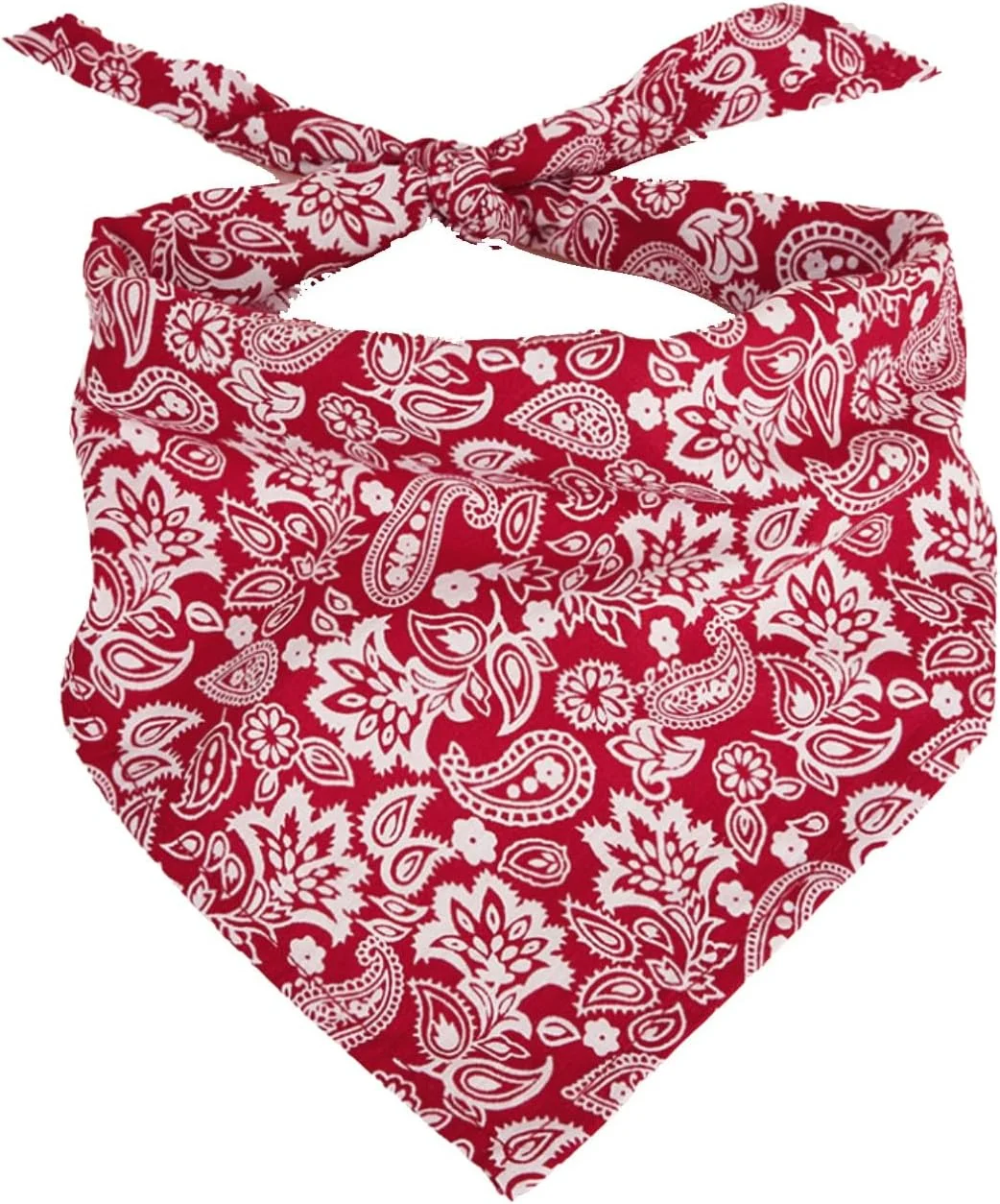 دستمال گردن سگ خانگی، 1 عدد دستمال سه گوش پنبه ای حیوانات خانگی طرح گل بادام هندی قرمز، دستمال گردن سگ قابل تنظیم، دستمال سر سگ برای سگ های کوچک و متوسط، لوازم مهمانی هدیه حیوانات خانگی، 63 * 43 * 43 سانتی متر