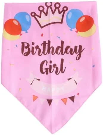 دستمال گردن مثلثی حیوانات خانگی با طرح بادکنک صورتی، دستمال سر قابل تنظیم برای سگ و گربه های کوچک و متوسط، مناسب برای تزئین تولد حیوانات خانگی، لوازم جانبی لباس تعطیلات برای سگ ها و گربه ها