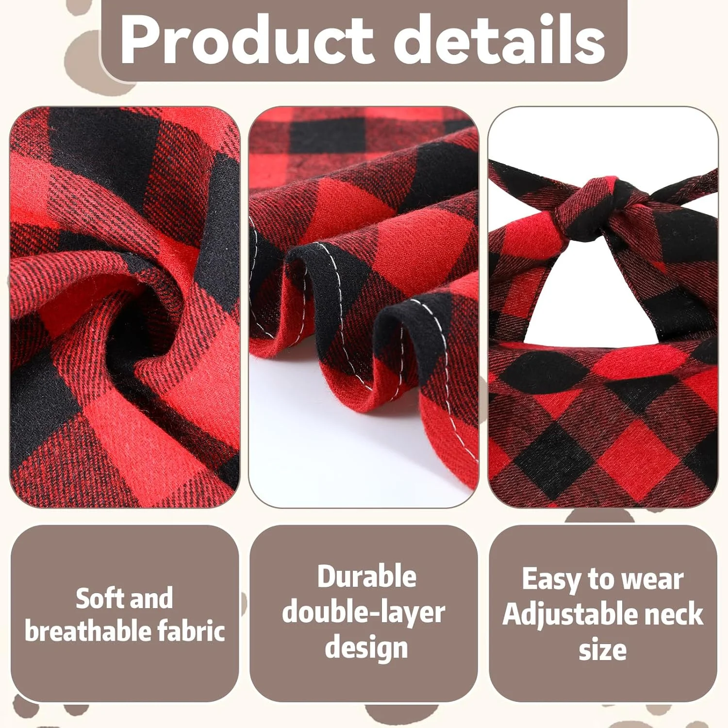 دستمال گردن سگ، 2 عدد دستمال گردن مثلثی سگ طرح چهارخانه قابل تنظیم، پیشبند قابل شستشو، لوازم جانبی دستمال سر برای سگ های بزرگ، متوسط، توله سگ ها و حیوانات خانگی