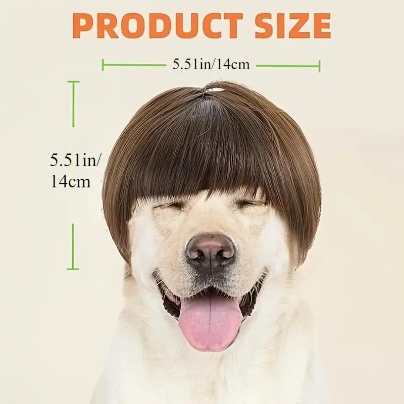 کلاه گیس خنده دار سگ برای سگ های کوچک، متوسط و بزرگ، قابل تنظیم، لباس حیوانات خانگی، تزئینات فانتزی گربه برای هالووین، کریسمس، مهمانی ها (قهوه ای تیره)