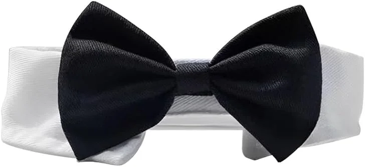 یک عدد پاپیون تاکسیدو زیبا برای سگ ها، یقه سفید قابل تنظیم با پاپیون مشکی، پاپیون تاکسیدو گربه برای عروسی ها و مراسم رسمی یک عدد پاپیون تاکسیدو زیبا برای سگ ها، یقه سفید قابل تنظیم با پاپیون مشکی، پاپیون تاکسیدو گربه برای عروسی ها و مراسم رسمی