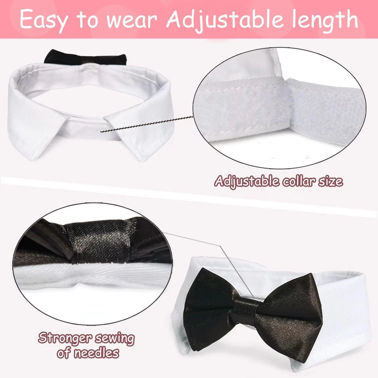 دو عدد پاپیون لباس سگ TVSVKWE، لوازم جانبی حیوانات خانگی، پاپیون خلاقانه و سرگرم کننده، پاپیون قابل تنظیم، لوازم لباس پوشیدن حیوانات خانگی.