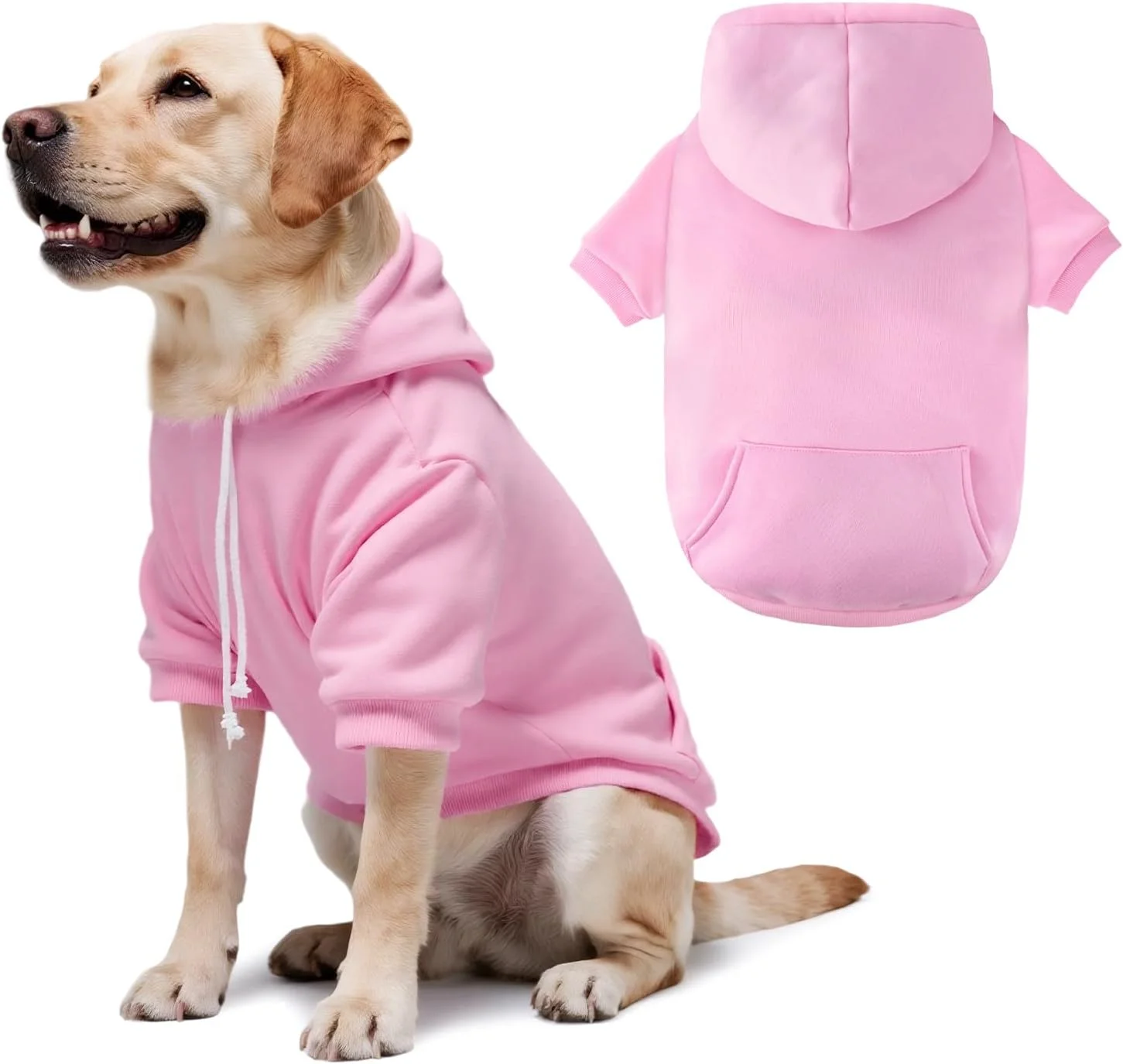 هودی ساده سگ، لباس فوق‌العاده نرم سگ، ژاکت مناسب هوای سرد برای سگ‌های بزرگ و متوسط، پارچه نرم و تنفس‌پذیر، کت گرم و شیک حیوانات خانگی، دارای سوراخ قلاده و جیب، ژاکت سگ برای گربه‌ها، مناسب سگ‌های پسر و دختر