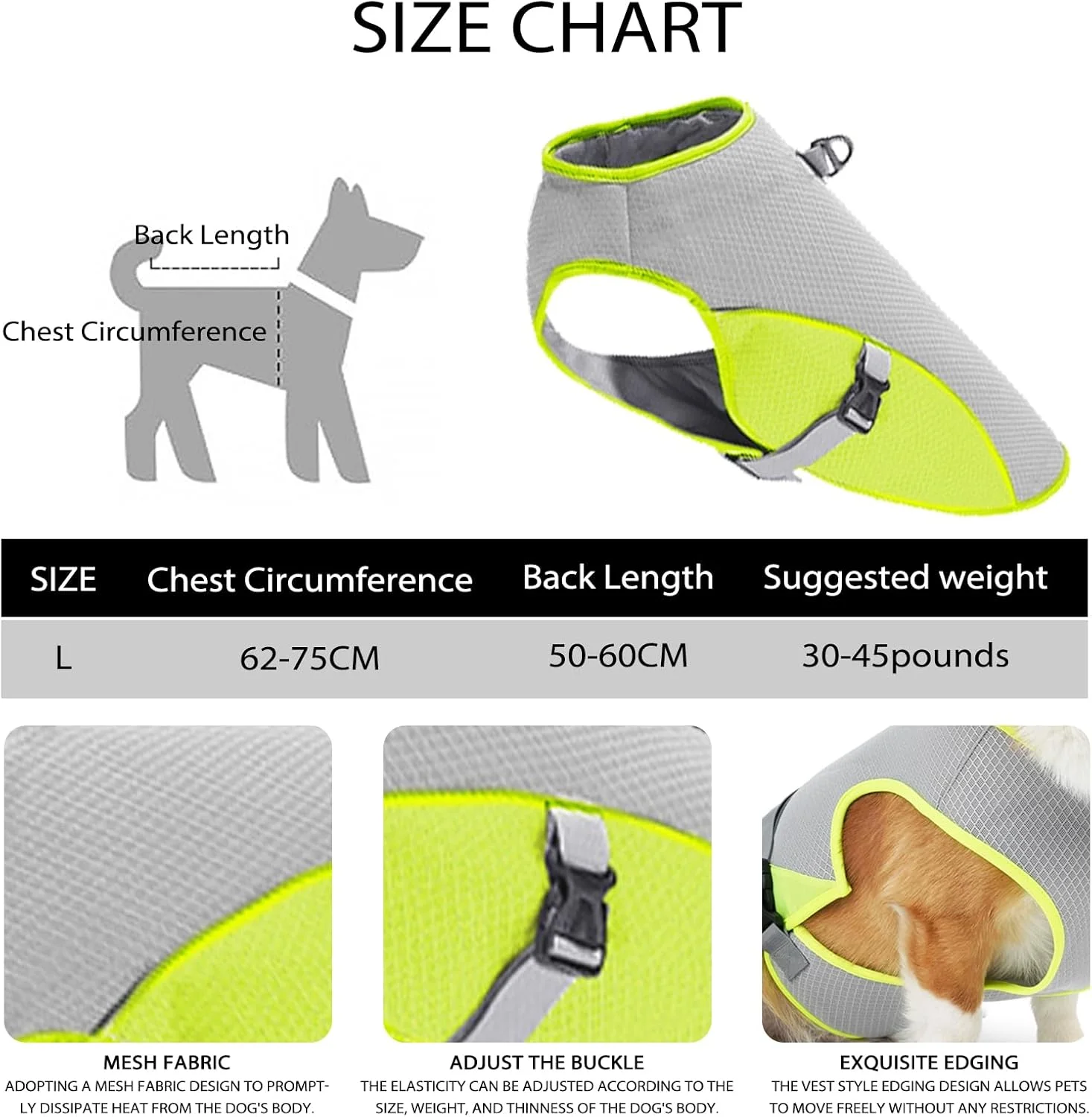 جلیقه خنک کننده سگ TYXHXTF، جلیقه خنک کننده برای سگ ها، ژاکت خنک کننده سگ با حلقه D برای فعالیت های تابستانی، پیاده روی در فضای باز و آموزش