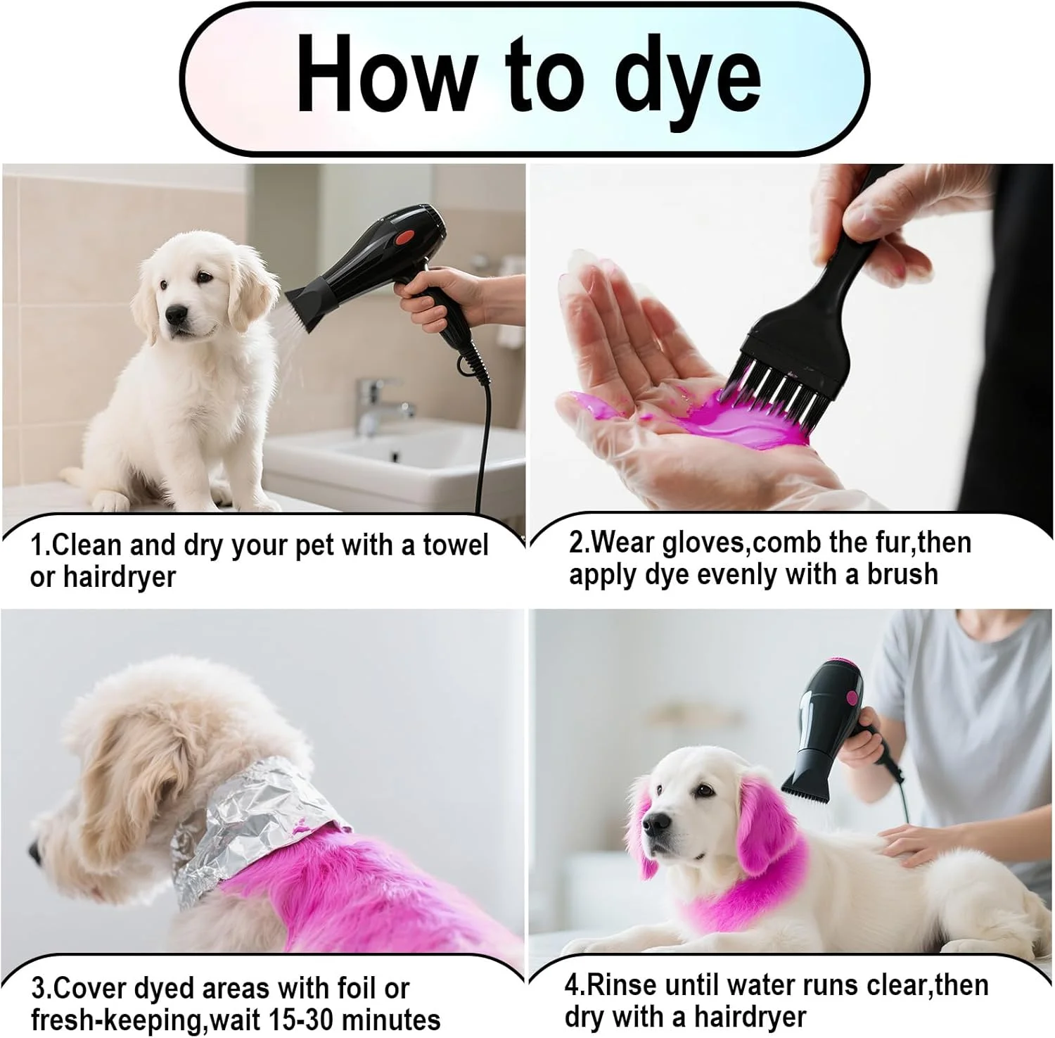 رنگ موی نیمه دائمی سگ، رنگ موی ایمن و ملایم برای سگ ها، گربه ها و همه حیوانات خانگی U-PHD02 (پشمک) رنگ موی نیمه دائمی سگ، رنگ موی ایمن و ملایم برای سگ ها، گربه ها و همه حیوانات خانگی U-PHD02 (پشمک)