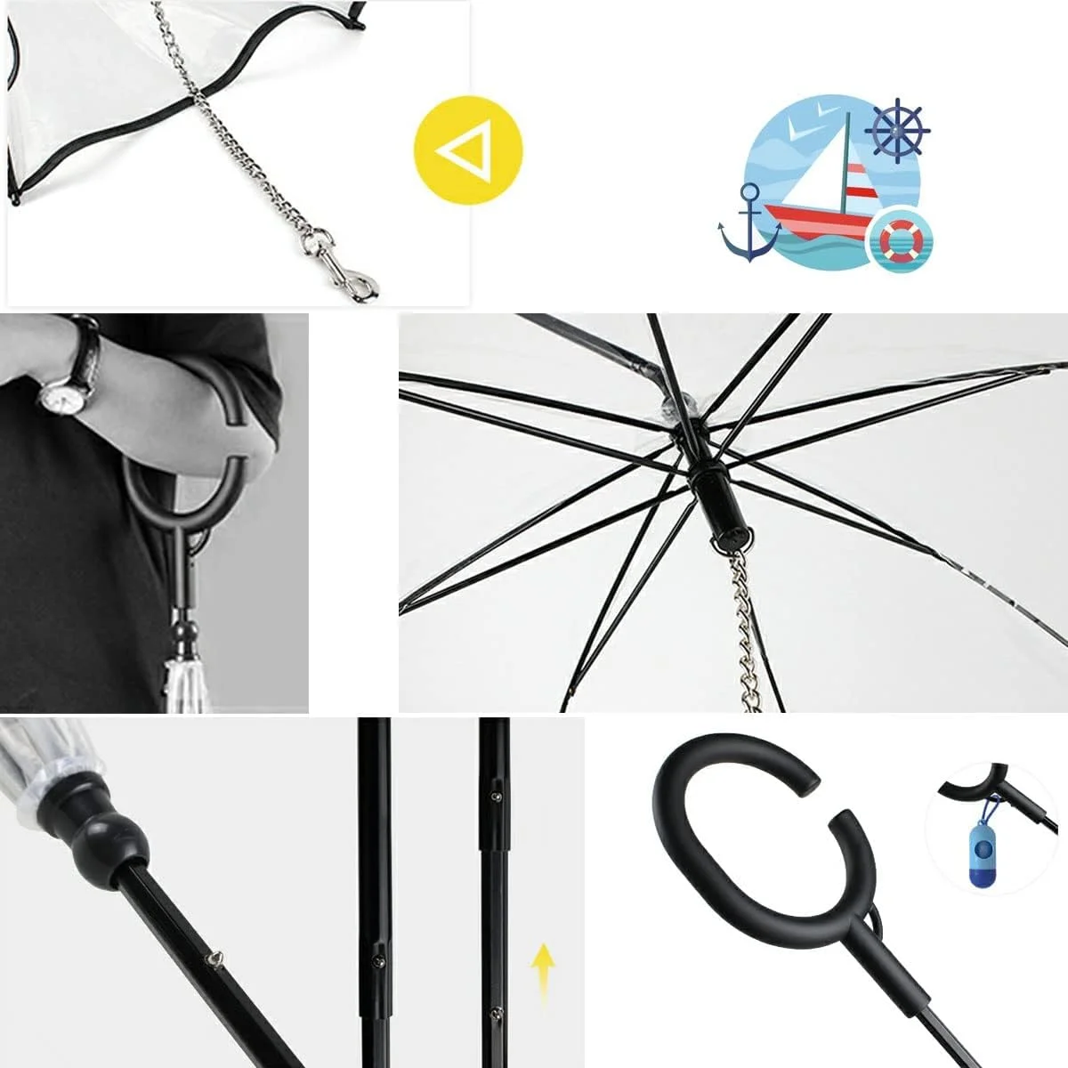 چتر سگ با زنجیر، چتر حیوانات خانگی برای سگ، چتر پیاده روی در روزهای بارانی و برفی با میله قابل خم شدن و زاویه قابل تنظیم، چتر سگ با دسته C شکل چتر سگ با زنجیر، چتر حیوانات خانگی برای سگ، چتر پیاده روی در روزهای بارانی و برفی با میله قابل خم شدن و زاویه قابل تنظیم، چتر سگ با دسته C شکل