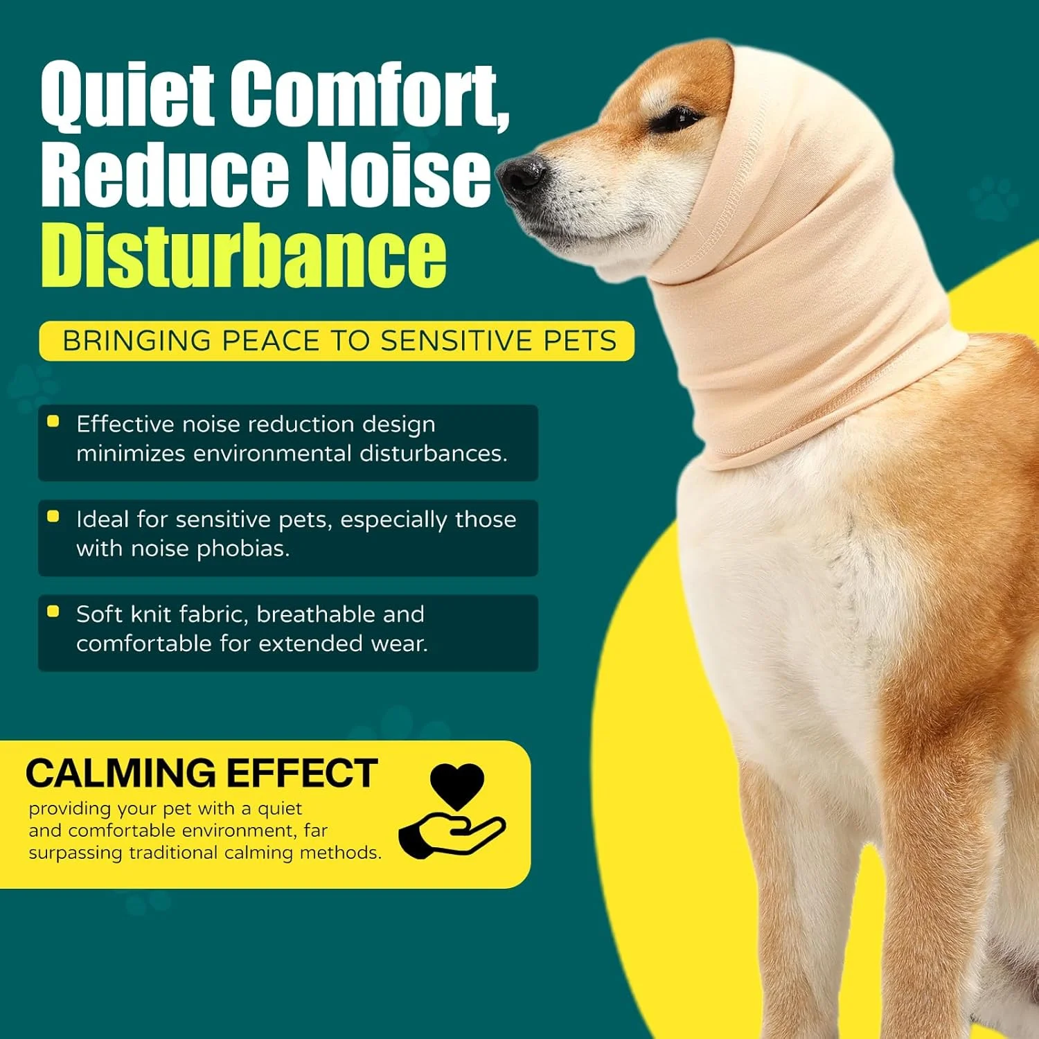 روپوش آرامش بخش سگ، پوشش سر آرام، محافظ گوش سگ، محافظ سر برای آرایش و خشک کردن با فشار