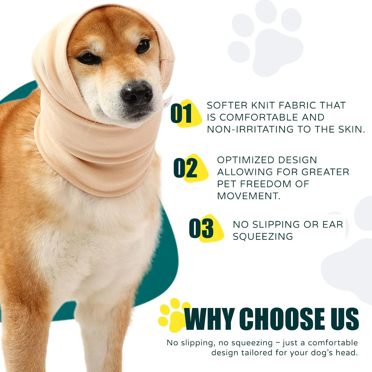 روپوش آرامش بخش سگ، پوشش سر آرام، محافظ گوش سگ، محافظ سر برای آرایش و خشک کردن با فشار