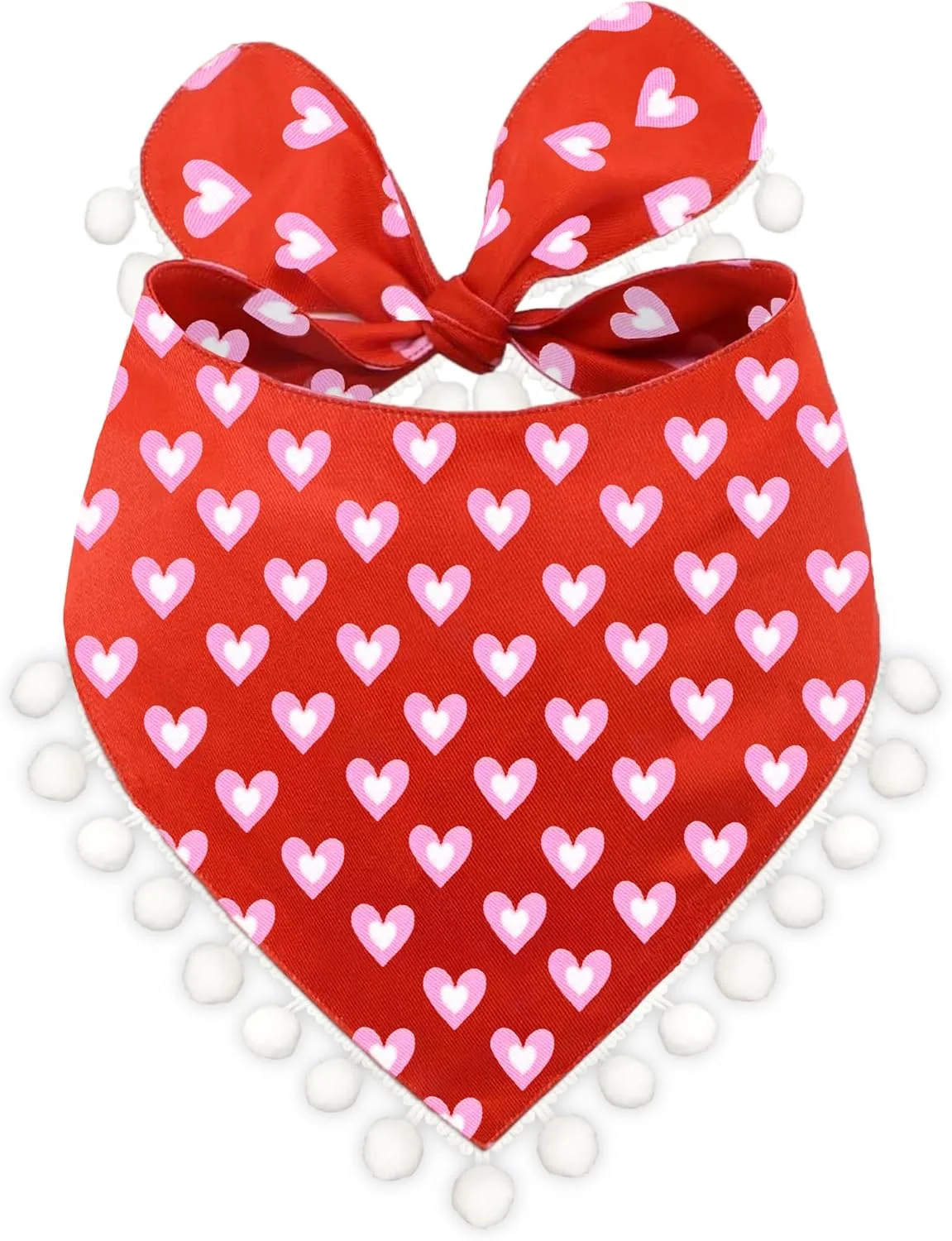 دستمال گردن سگ طرح قلب قرمز و صورتی، شال گردن سگ برای پسر و دختر، دستمال گردن حیوانات خانگی برای تعطیلات روز عشق، بسته دستمال گردن برای سگ های کوچک، متوسط و بزرگ