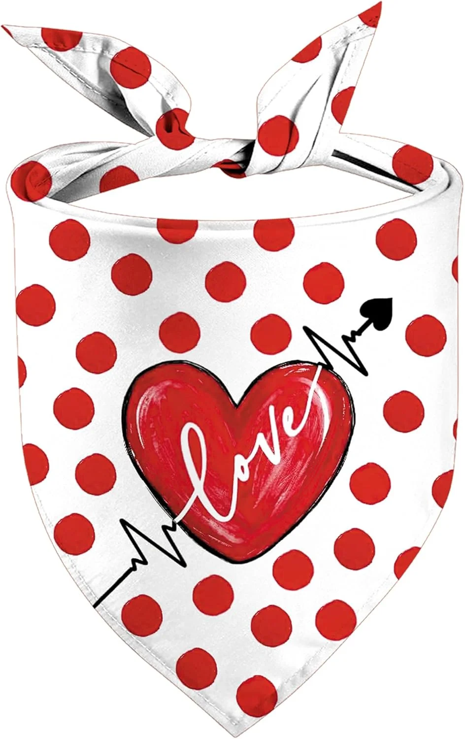 دستمال گردن سگ طرح روز عشق، یک عدد، طرح های قلب و نقطه، مناسب سگ های پسر و دختر، دستمال گردن حیوانات خانگی برای تعطیلات روز عشق، مناسب سگ های کوچک، متوسط و بزرگ