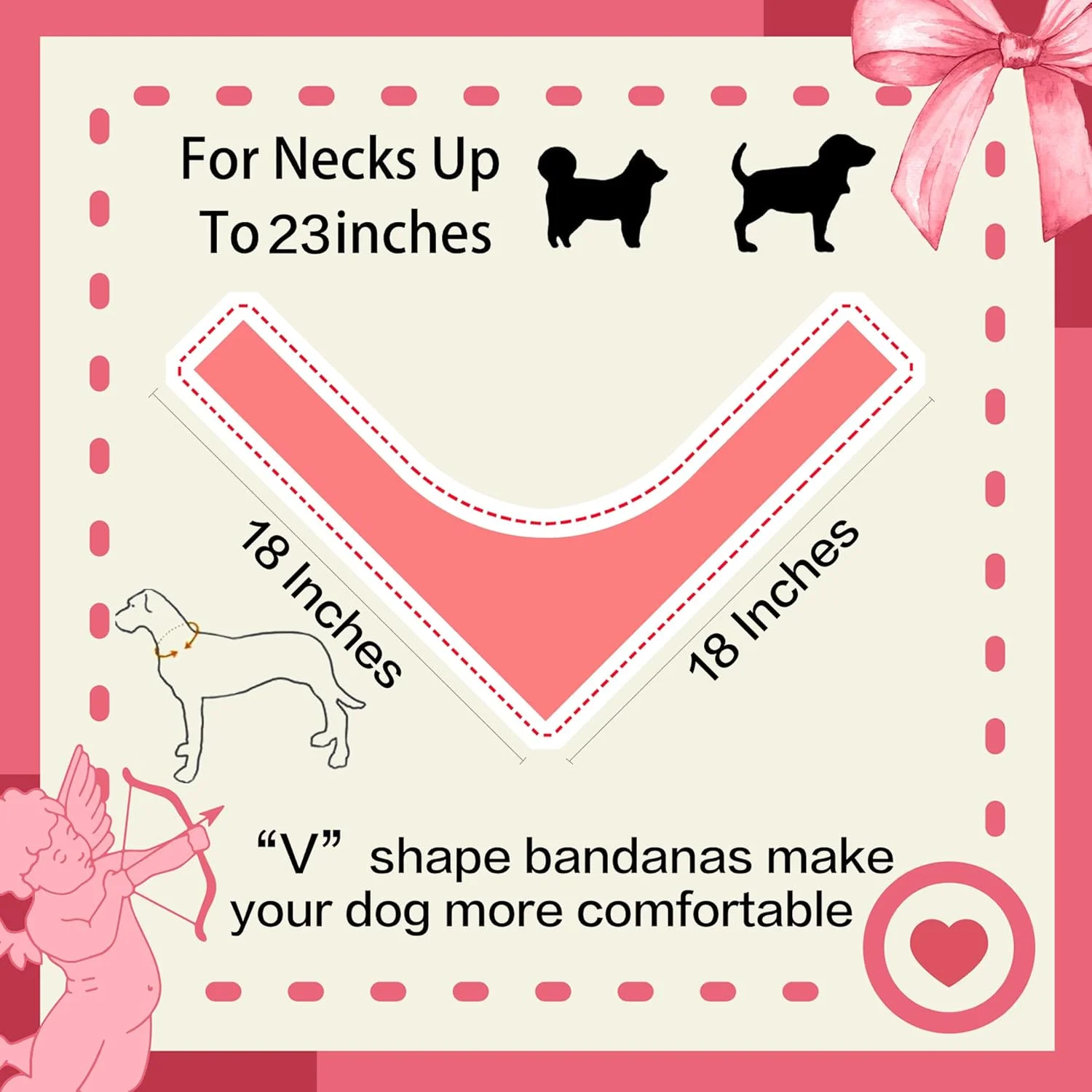 دستمال گردن سگ طرح قلب قرمز و صورتی، شال گردن سگ برای پسر و دختر، دستمال گردن حیوانات خانگی برای تعطیلات روز عشق، بسته دستمال گردن برای سگ های کوچک، متوسط و بزرگ