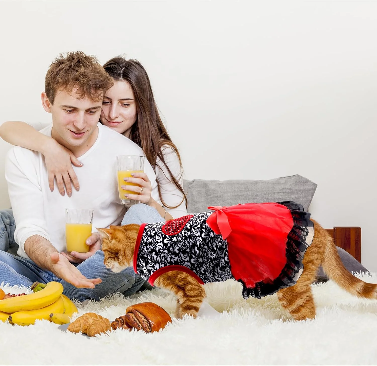 لباس سگ روز عشق، تاپ گلدار مشکی با دامن توری قرمز و پاپیون، لباس حیوانات خانگی قلب اکلیلی برای سگ ها و گربه های 3-3.5 کیلوگرمی، لباس مهمانی تعطیلات لباس سگ روز عشق، تاپ گلدار مشکی با دامن توری قرمز و پاپیون، لباس حیوانات خانگی قلب اکلیلی برای سگ ها و گربه های 3-3.5 کیلوگرمی، لباس مهمانی تعطیلات