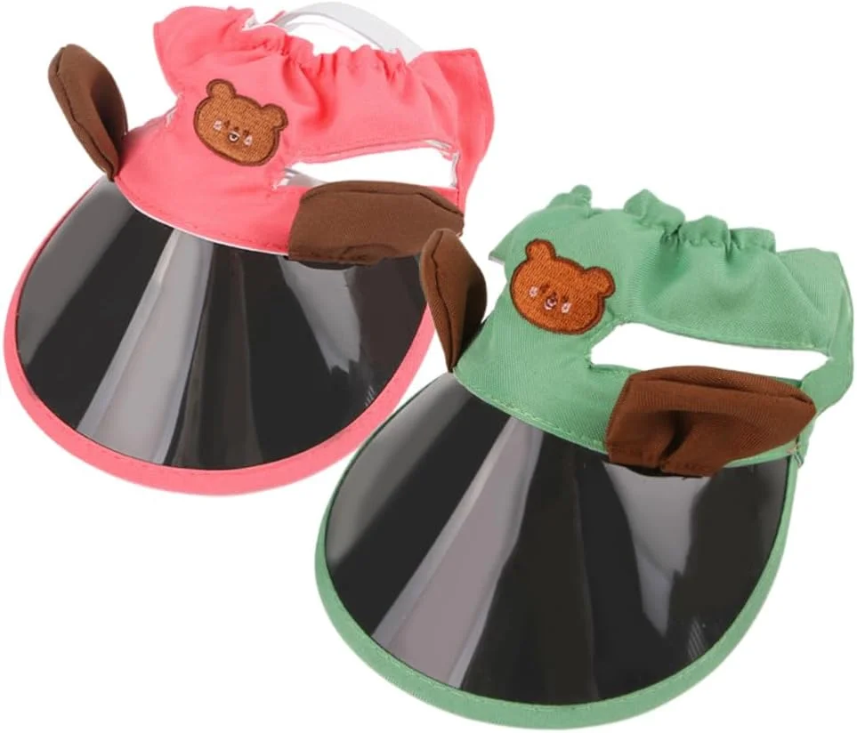 کلاه آفتابگیر حیوانات خانگی VANZACK، 2 عددی: نقاب PVC سبک وزن با بند قابل تنظیم - کلاه آفتابی حیوانات خانگی برای سگ های کوچک و متوسط