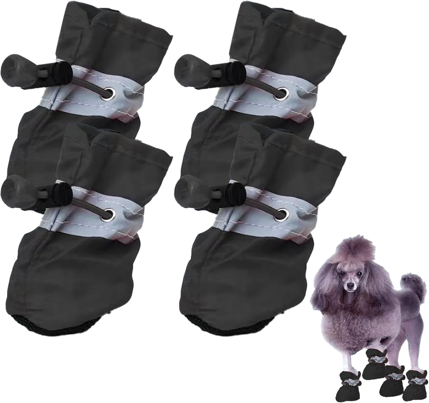 کفش سگ، ضد آب، راحت و با قابلیت تمیز کردن آسان، دارای زیره ضد لغزش و نوارهای بازتابنده، محافظ پنجه برای سگ های کوچک و متوسط