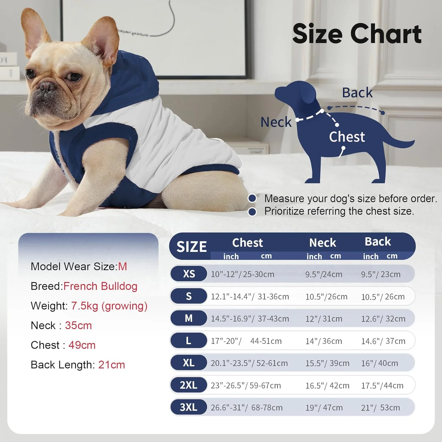 هودی سگ پشمی Vecomfy با آستر پشمی بسیار گرم برای زمستان، کت توله سگ کلاه دار، بژ و آبی M