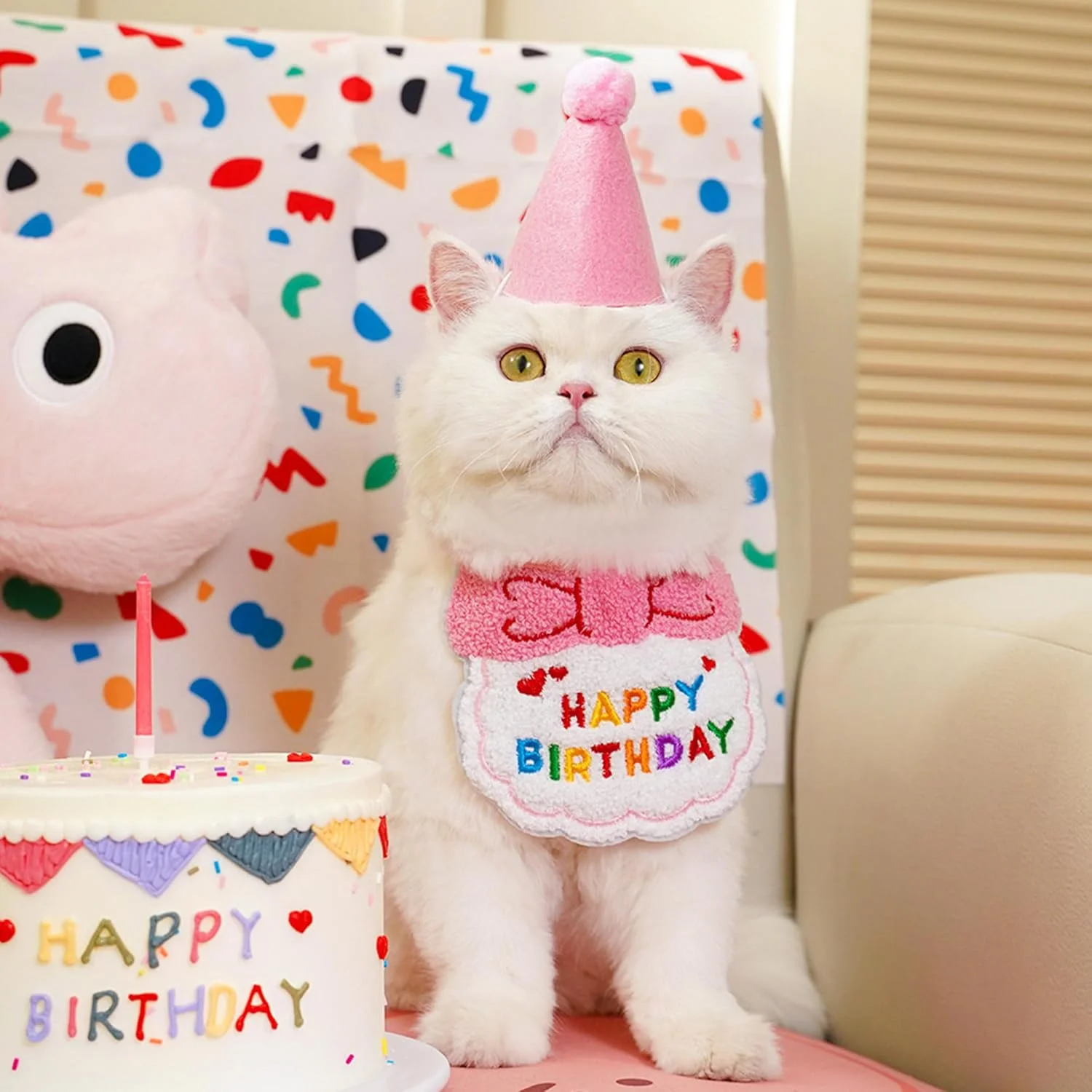 لوازم جشن تولد حیوانات خانگی، دستمال گردن مهمانی قابل تنظیم، لوازم جشن تولد حیوانات خانگی برای بچه گربه ها و توله سگ ها، تزئینات و لباس های جشن تولد