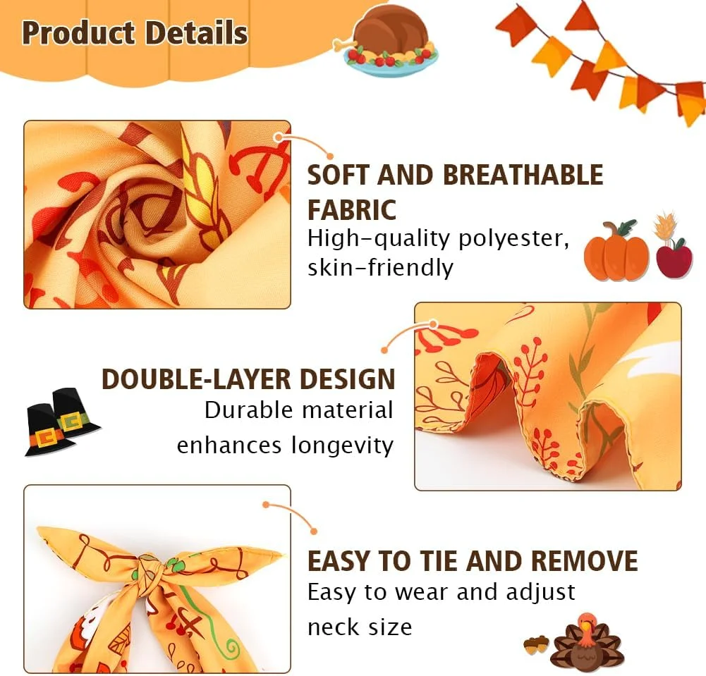 دستمال گردن سگ طرح شکرگزاری، بسته 2 عددی طرح بوقلمون و پیتزا، اکسسوری های خنده دار تعطیلات برای شام شکرگزاری، تزیینات مهمانی و عکاسی (X-Large، نارنجی و قهوه ای) دستمال گردن سگ طرح شکرگزاری، بسته 2 عددی طرح بوقلمون و پیتزا، اکسسوری های خنده دار تعطیلات برای شام شکرگزاری، تزیینات مهمانی و عکاسی (X-Large، نارنجی و قهوه ای)