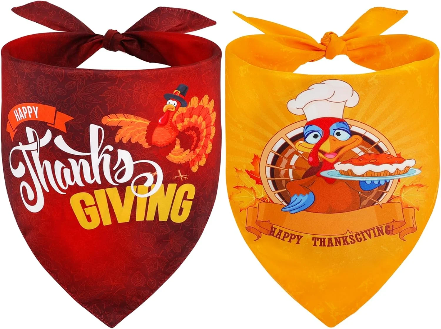 دو عدد دستمال گردن سگ با طرح شکرگزاری (خیلی بزرگ) دو عدد دستمال گردن سگ با طرح شکرگزاری (خیلی بزرگ)