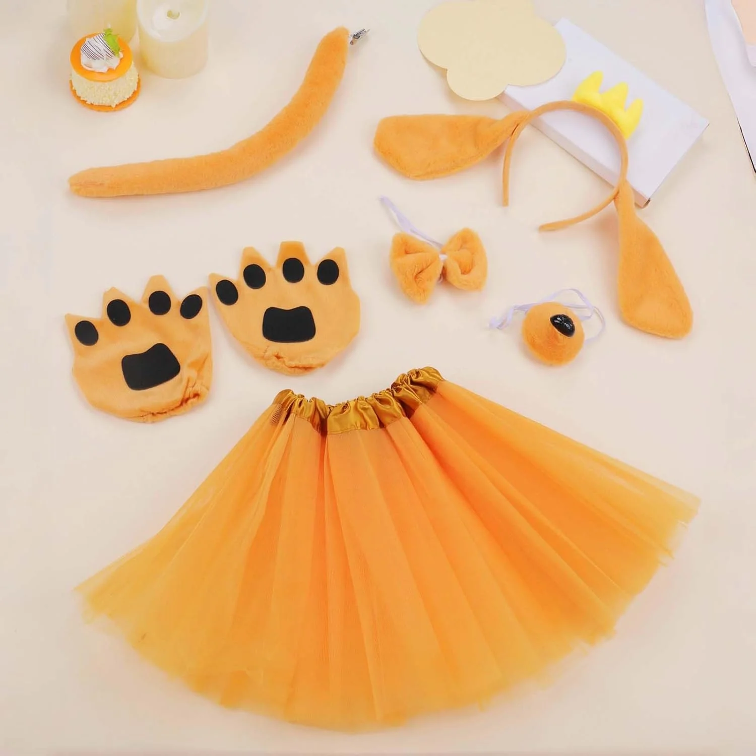 ست لباس سگ قهوه ای ۷ تکه شامل تل گوش های پولیشی، پاپیون، دم و دستکش برای بازی های سرگرم کننده، مهمانی های با تم ماجراجویی و ایفای نقش ست لباس سگ قهوه ای ۷ تکه شامل تل گوش های پولیشی، پاپیون، دم و دستکش برای بازی های سرگرم کننده، مهمانی های با تم ماجراجویی و ایفای نقش