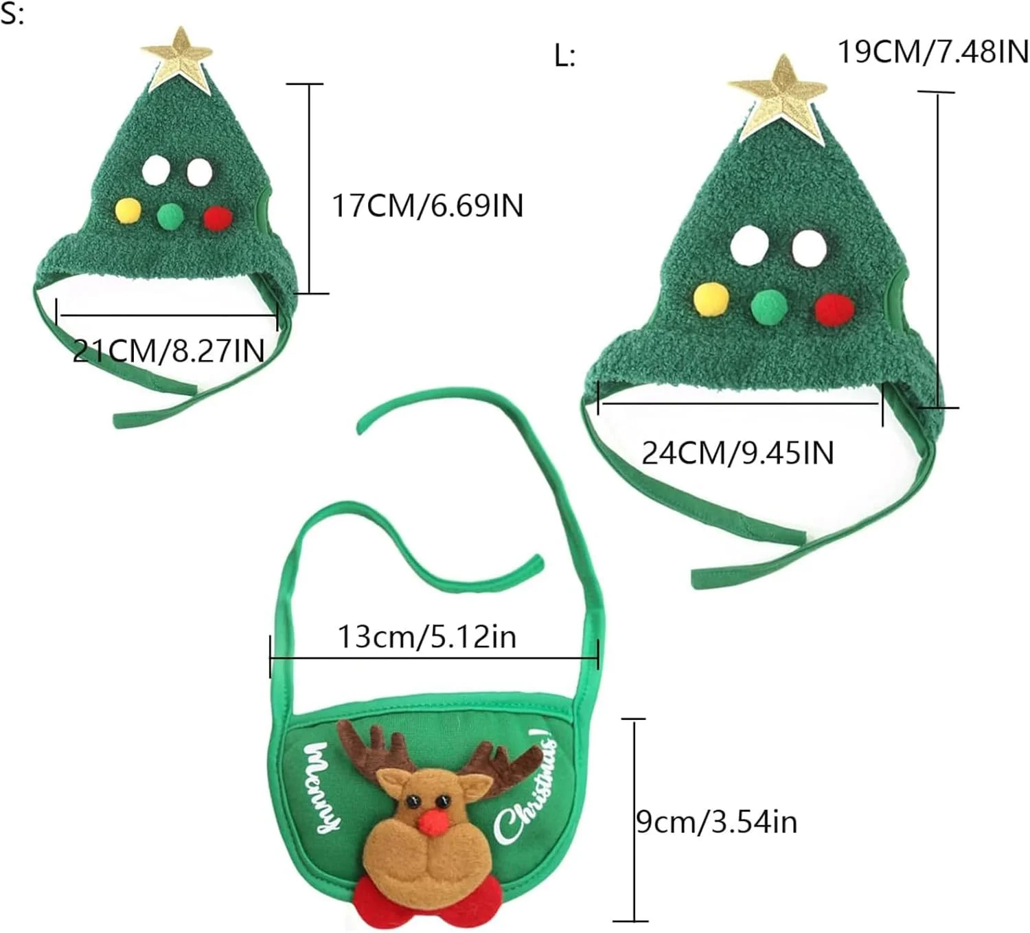 لباس کریسمس سگ و گربه VUCATIN، لباس حیوانات خانگی کریسمس، کلاه درخت کریسمس، یقه های بابانوئل، پیشبند، هدبند گوزن شمالی برای سگ های کوچک، توله سگ و گربه ها (L, گوزن) لباس کریسمس سگ و گربه VUCATIN، لباس حیوانات خانگی کریسمس، کلاه درخت کریسمس، یقه های بابانوئل، پیشبند، هدبند گوزن شمالی برای سگ های کوچک، توله سگ و گربه ها (L, گوزن)