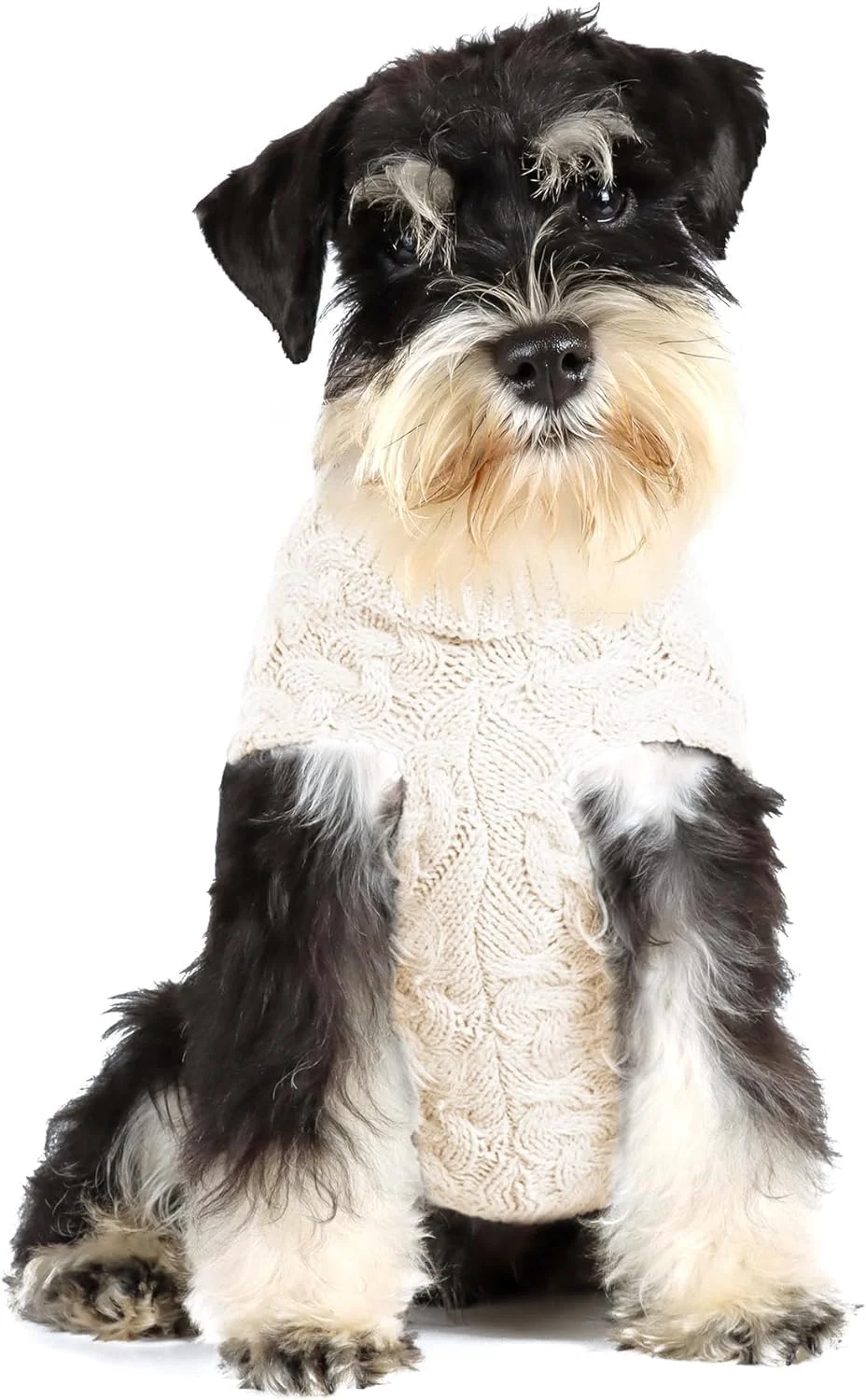 پلیور یقه اسکی گرم سگ - پلیور بافتنی ضخیم و گرم مناسب سگ های کوچک و متوسط (سفید، XL)