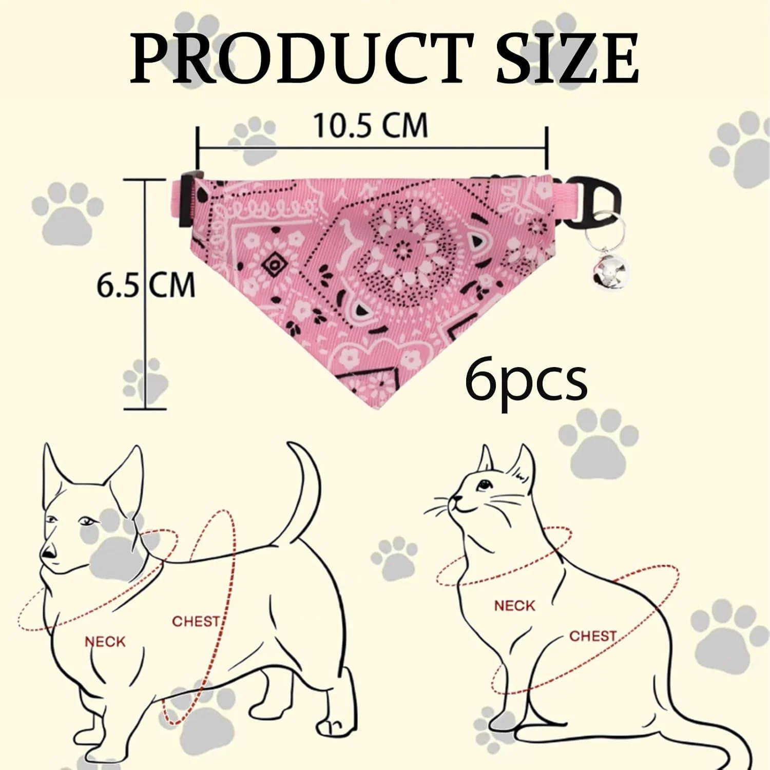 ست 6 عددی دستمال گردن سگ قابل شستشو، شال گردن حیوانات خانگی با طرح بوهو قابل تنظیم برای سگ ها و گربه های کوچک تا متوسط، شیک، بادوام و نرم، لوازم جانبی حیوانات خانگی برای استفاده روزمره و مناسبت های خاص