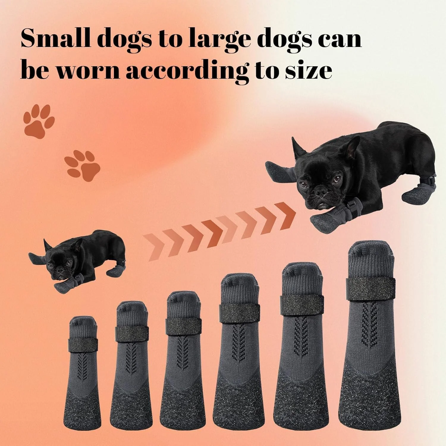 محافظ پنجه ضد لغزش و ضد آب برای برف و باران زمستانی و پیاده‌روهای داغ، کفش سگ برای سگ‌های کوچک، متوسط، بزرگ و مسن، پاپوش سگ قابل تنظیم برای همه نژادها