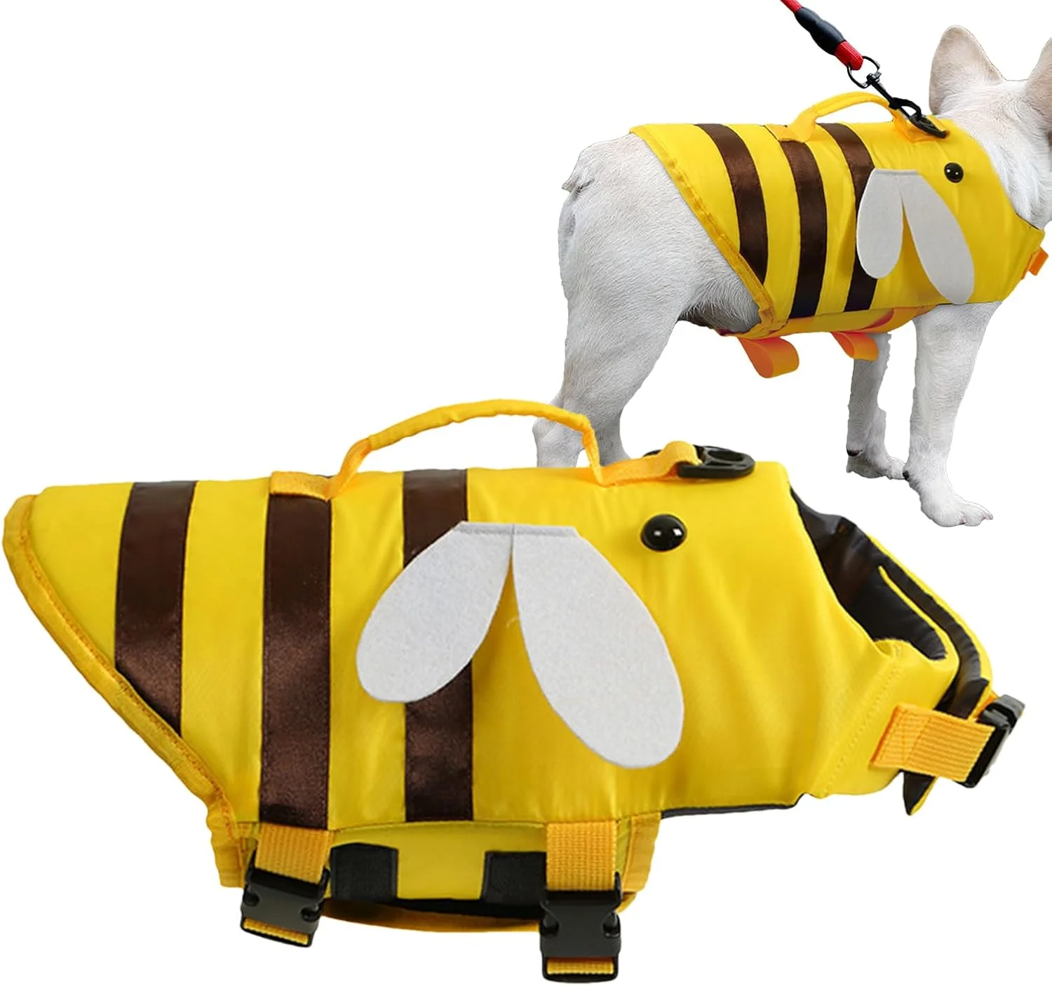 جلیقه نجات سگ، جلیقه های ضد آب سگ با دستگیره، جلیقه شنا | لباس شنای شیک قابل تنظیم با سگک رهاسازی سریع، محافظ حیوانات خانگی مناسب برای اکثر سگ ها