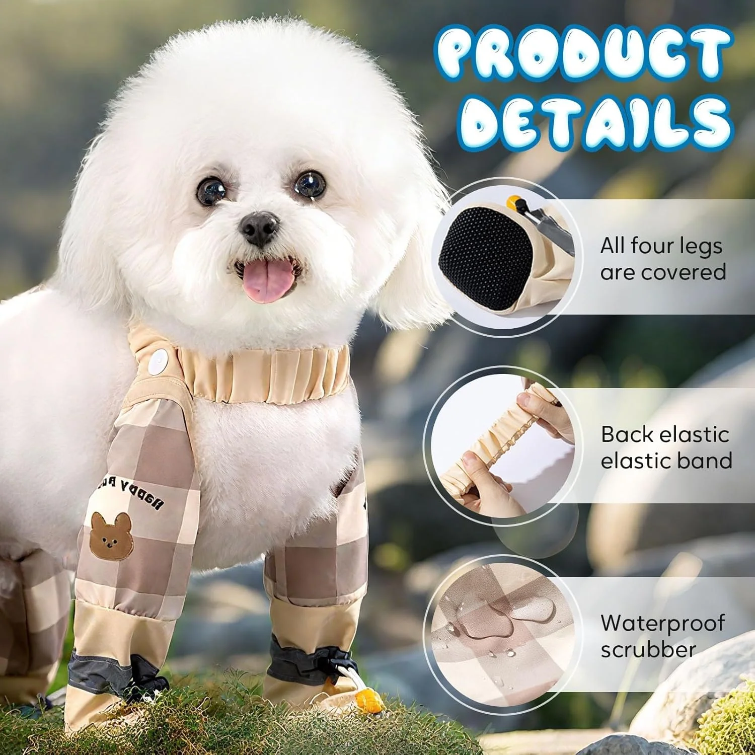 شلوار ضد آلودگی برای سگ ها، مدل جدید 2025 ساق بند و کفش ضد آب سگ، چکمه های کوچک ضد لغزش، محافظ ایده آل پنجه برای پیاده روی در باران و برف در امارات و عربستان