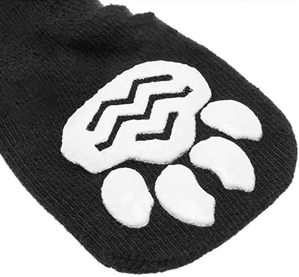 جوراب و چکمه حیوانات خانگی برای گربه ها و سگ ها، کفش های ضد آب و ضد لغزش برای نژادهای کوچک و بزرگ، محافظت از پنجه در فضای باز، طراحی ضد لغزش برای راحتی و ایمنی، خال زرد (M)