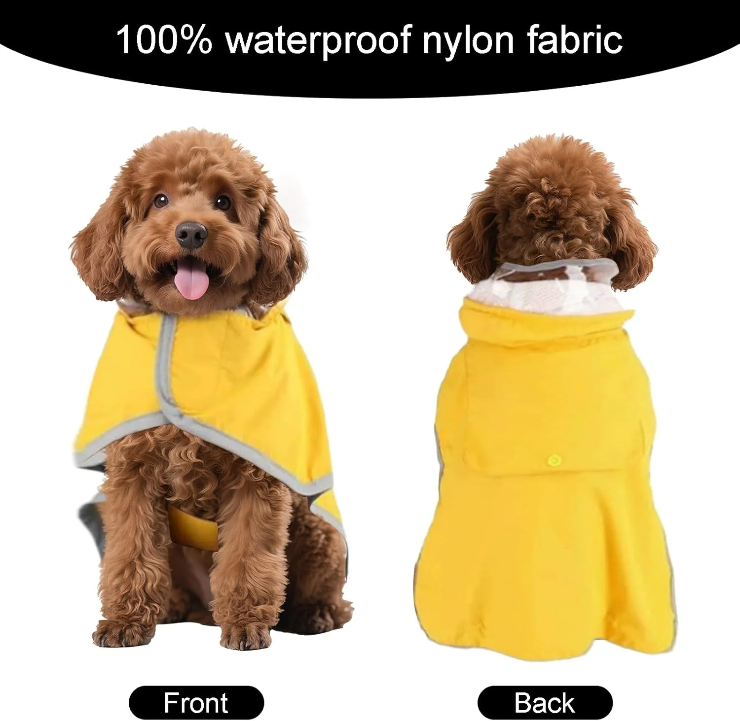 بارانی ضد آب سگ با بندهای قابل تنظیم و جیب نگهداری، پانچوی کلاه دار شفاف، ژاکت ضد آب سبک وزن توله سگ مناسب برای سگ ها و توله سگ های کوچک، متوسط و بزرگ بارانی ضد آب سگ با بندهای قابل تنظیم و جیب نگهداری، پانچوی کلاه دار شفاف، ژاکت ضد آب سبک وزن توله سگ مناسب برای سگ ها و توله سگ های کوچک، متوسط و بزرگ