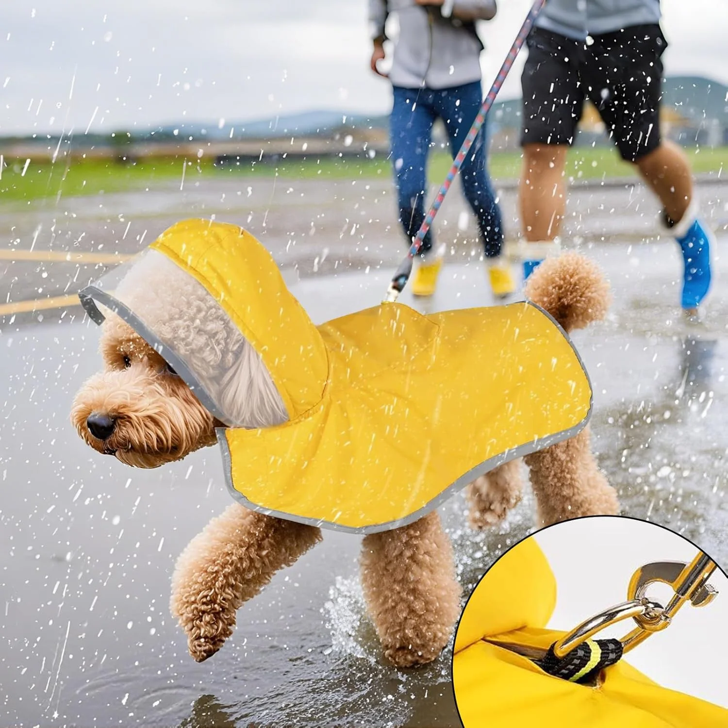 بارانی ضد آب سگ با بندهای قابل تنظیم و جیب نگهداری، پانچوی کلاه دار شفاف، ژاکت ضد آب سبک وزن توله سگ مناسب برای سگ ها و توله سگ های کوچک، متوسط و بزرگ بارانی ضد آب سگ با بندهای قابل تنظیم و جیب نگهداری، پانچوی کلاه دار شفاف، ژاکت ضد آب سبک وزن توله سگ مناسب برای سگ ها و توله سگ های کوچک، متوسط و بزرگ
