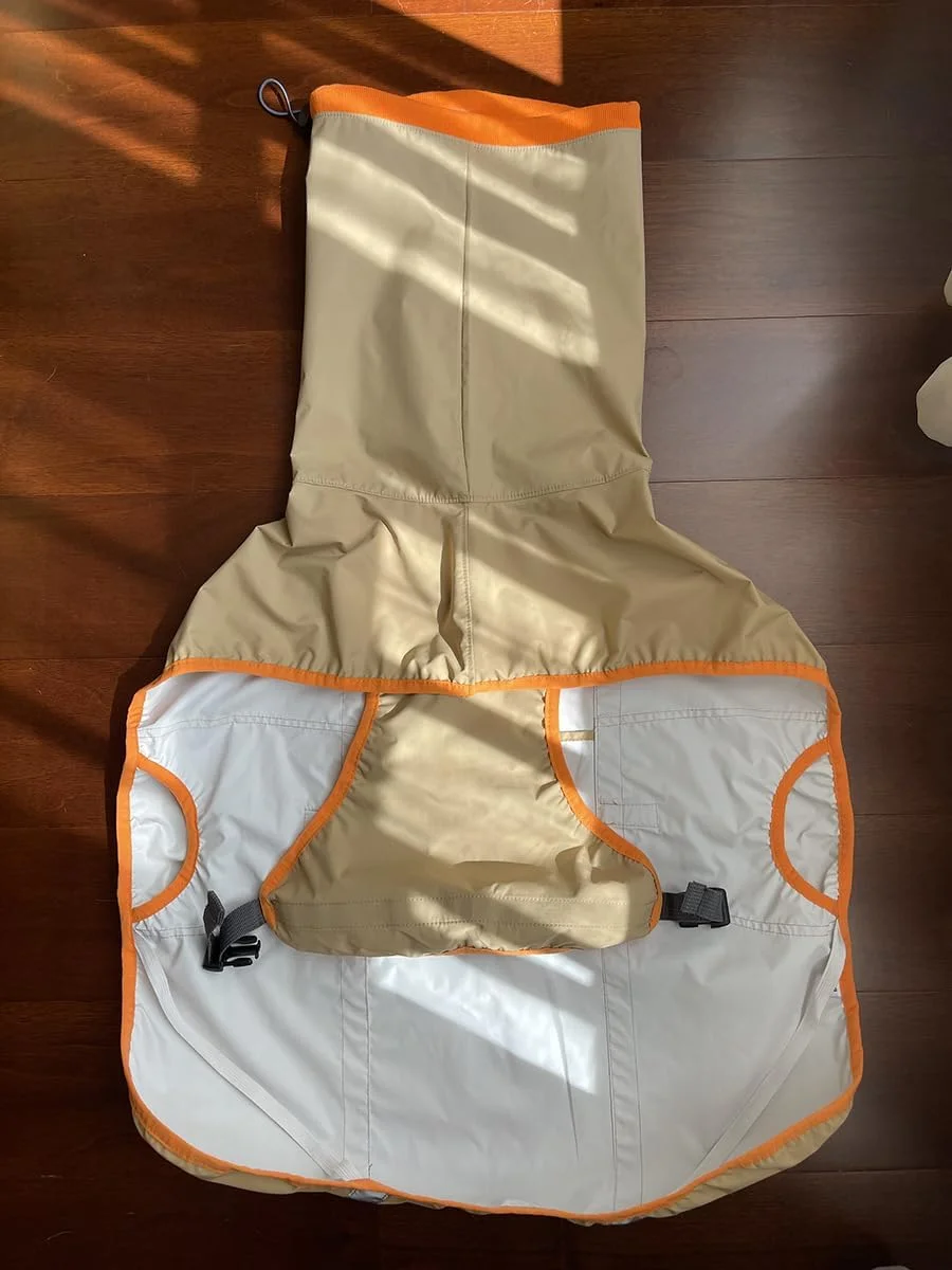 بارانی ضدآب سگ، لباس بارانی سبک وزن بازتابنده قابل تنظیم حیوانات خانگی (5XL، خاکی) بارانی ضدآب سگ، لباس بارانی سبک وزن بازتابنده قابل تنظیم حیوانات خانگی (5XL، خاکی)