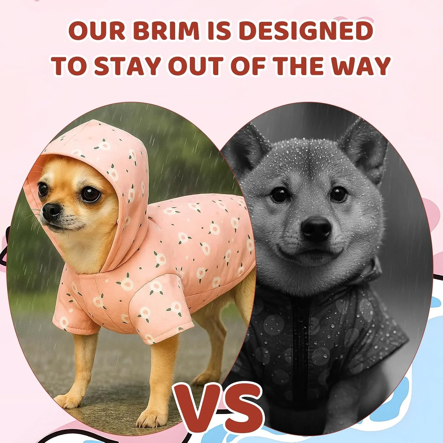 بارانی سگ، بارانی ضد آب سگ با پوشش کامل بدن، لباس بارانی سبک وزن برای سگ های کوچک تا متوسط، بارانی سگ صورتی برای آب و هوای بارانی بارانی سگ، بارانی ضد آب سگ با پوشش کامل بدن، لباس بارانی سبک وزن برای سگ های کوچک تا متوسط، بارانی سگ صورتی برای آب و هوای بارانی