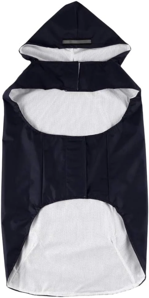 بارانی ضدآب سگ، لباس بارانی سبک وزن بازتابنده حیوانات خانگی با کلاه پانچو (4XL، مشکی)