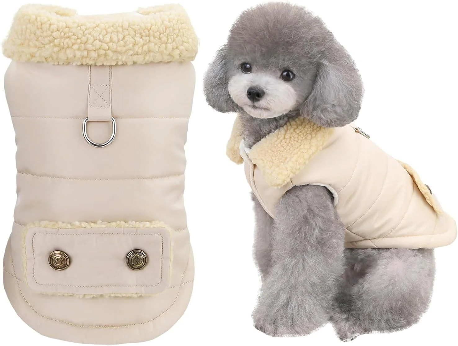 کت سگ لباس گرم زمستانی ضخیم برای سگ های کوچک، متوسط و گربه ها کت سگ لباس گرم زمستانی ضخیم برای سگ های کوچک، متوسط و گربه ها