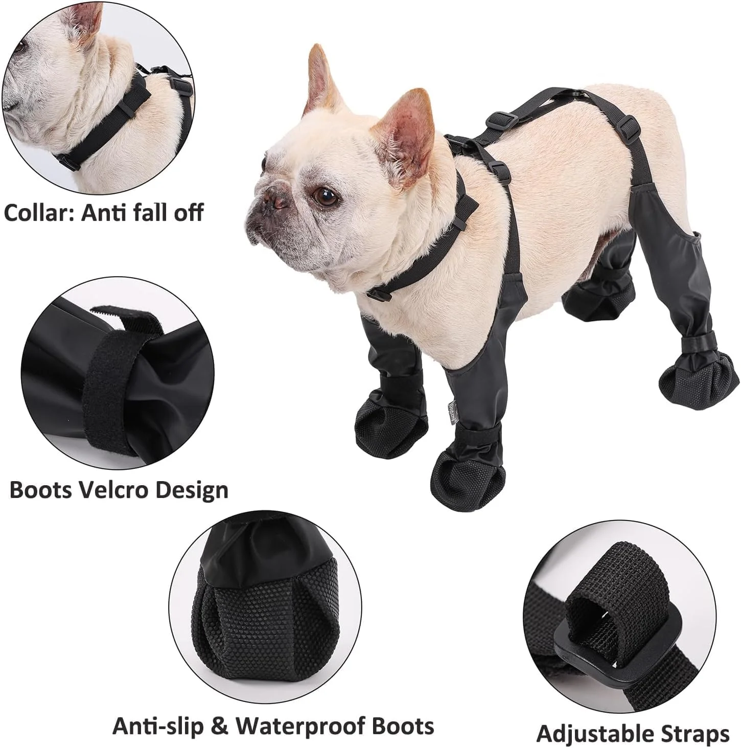 کفش سگ کوچک، چکمه های ضد آب سگ با بند، محافظ پنجه حیوانات خانگی برای توله سگ های کوچک، ضد کثیفی و ضد لغزش چکمه های پیاده روی و دویدن در فضای باز سگ با بند های قابل تنظیم (مشکی، XL) کفش سگ کوچک، چکمه های ضد آب سگ با بند، محافظ پنجه حیوانات خانگی برای توله سگ های کوچک، ضد کثیفی و ضد لغزش چکمه های پیاده روی و دویدن در فضای باز سگ با بند های قابل تنظیم (مشکی، XL)